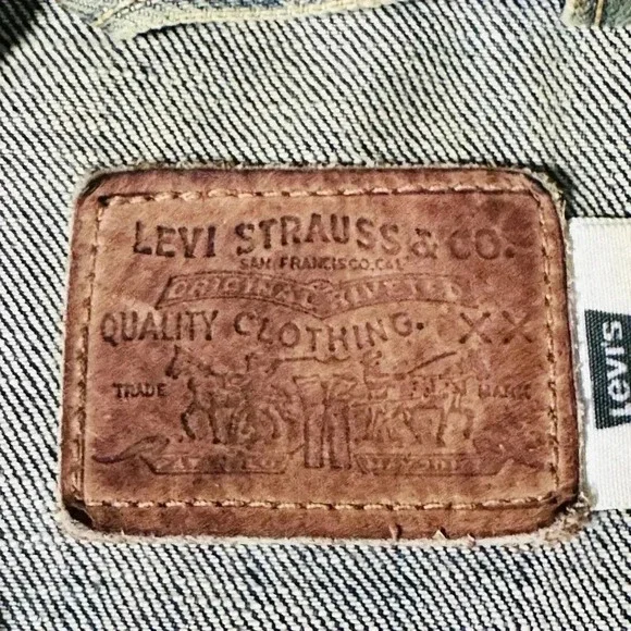 Vintage Women's Levi’s Collarless Jean Jacket - Snap Buttons - Denim Large L - Picture 3 of 13